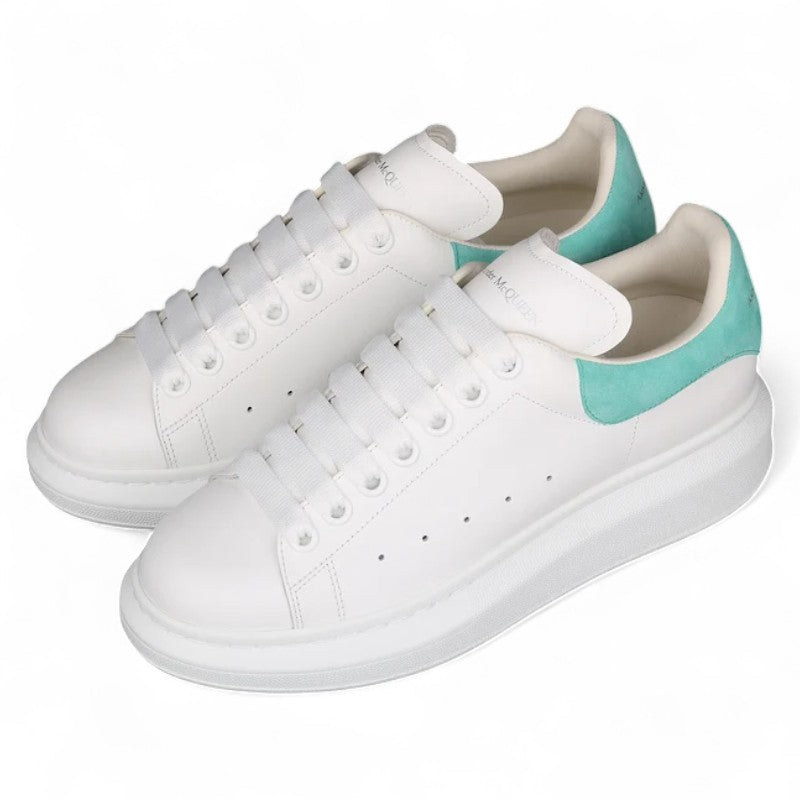 Alexander McQueen Oversized Sneakers – White with Teal Heel Tab