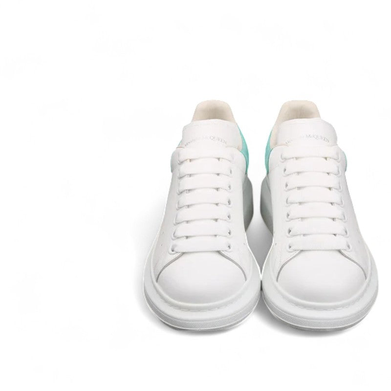 Alexander McQueen Oversized Sneakers – White with Teal Heel Tab