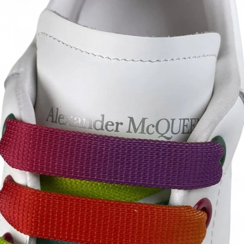  Alexander McQueen Oversized Sneakers – White with Rainbow Laces 