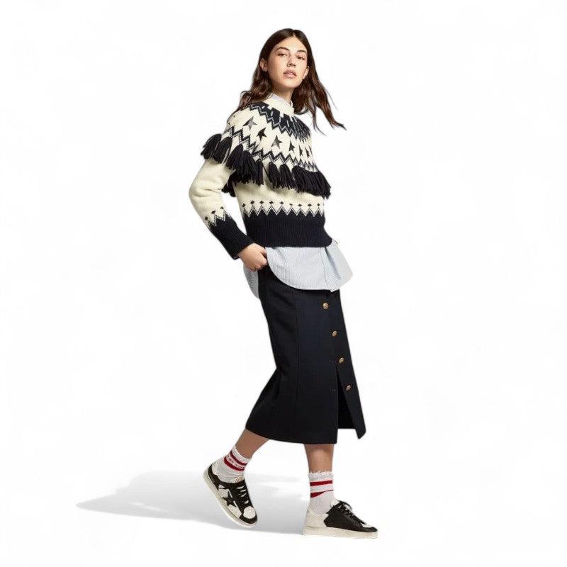 Stardan sneakers in black and white leather
