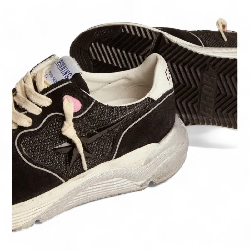 Running Sole sneakers with black mesh and suede upper and 3D star