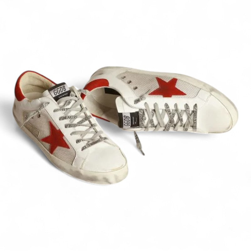 The White Super-Star sneakers in leather with a red star 